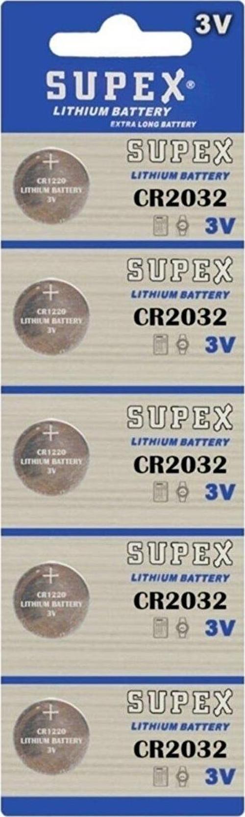 CR2032 Elektronik Aygıtlar Için Lityum Para Pil 3V 5'li