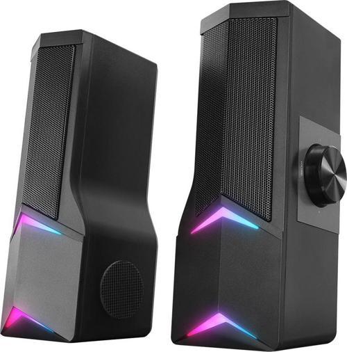 Elegant 2.0 Bluetoothlu Rms 3W-2 RGB Işıklı Multimedia Usb 5V 45dB Gaming Oyuncu Speaker
