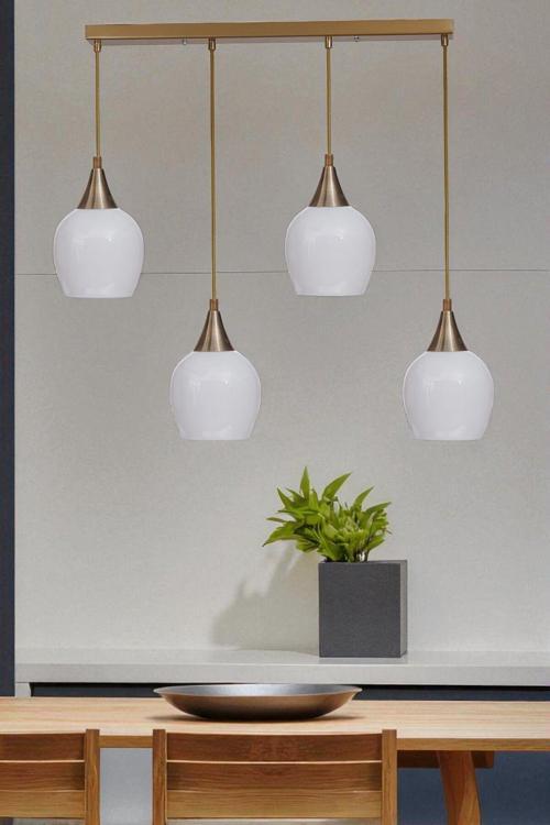 ENZO 4 LÜ SIRALI ESKİTME BEYAZ CAMLI SARKIT