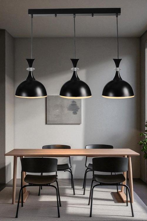 AKAY 3 LÜ SIRALI SİYAH SARKIT