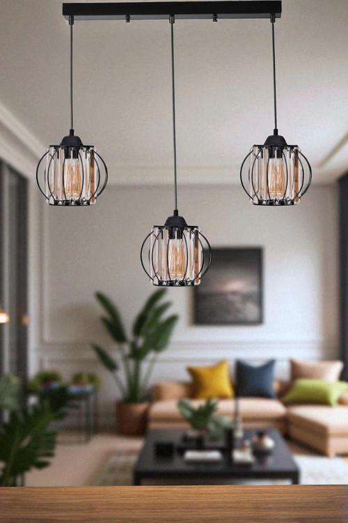 OHRİD 3 LÜ SIRALI SİYAH SARKIT