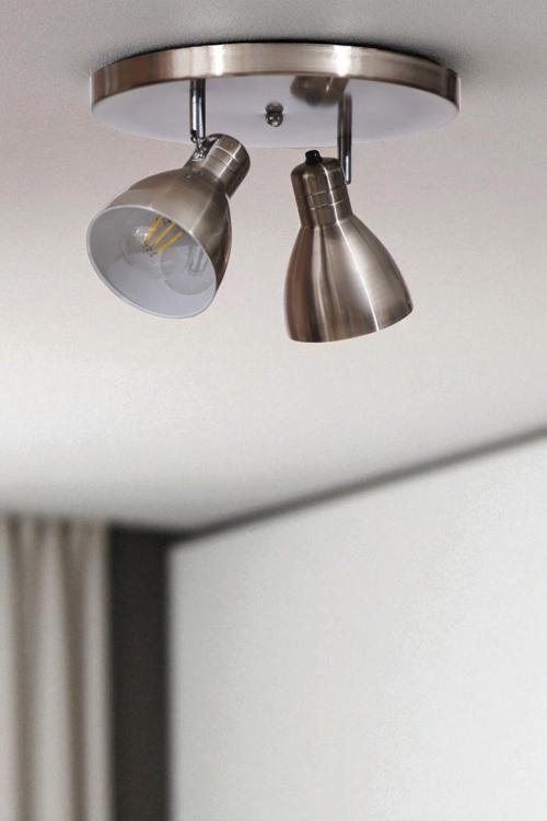 OTİS 2 Lİ TEPSİLİ MAT KROM PLAFONYER AVİZE