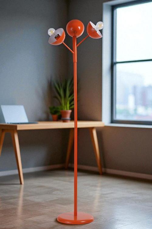 KÜRE 3 LÜ TURUNCU LAMBADER METAL BAŞLIKLI