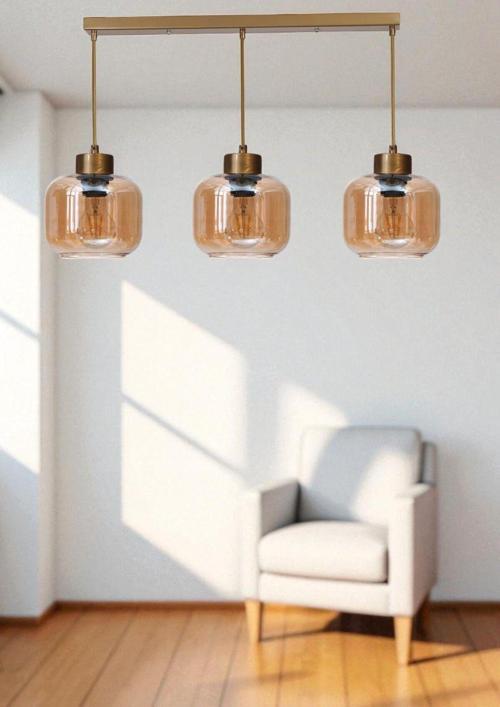 PARLA 3 LÜ SIRALI ESKİTME BAL CAMLI SARKIT