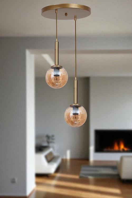 SEZGİ 2 Lİ TEPSİLİ ESKİTME BAL CAMLI SARKIT