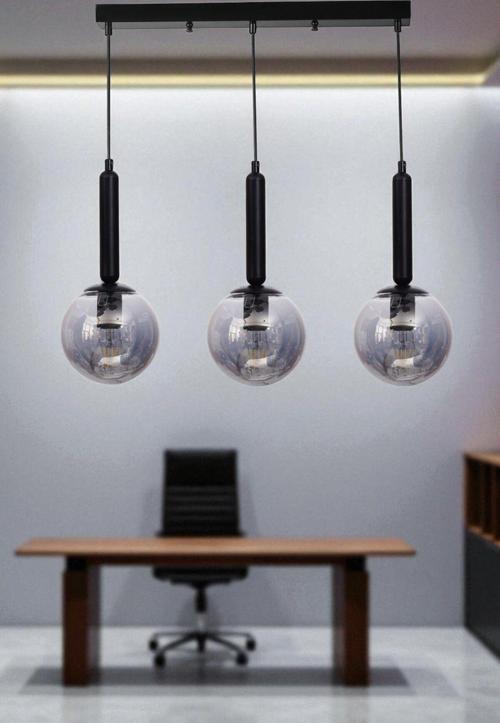 SEZGİ 3 LÜ SIRALI SİYAH FÜME CAMLI SARKIT