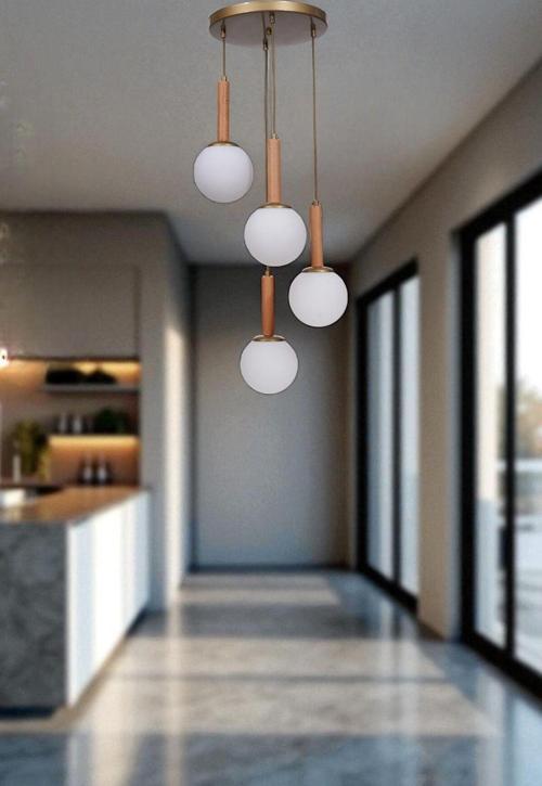 IŞIL 4 LÜ TEPSİLİ NATUREL BEYAZ CAMLI SARKIT