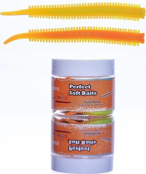 Kavanoz Perfect Soft Baits Sandworm 7cm Renk:Lemon&Orange