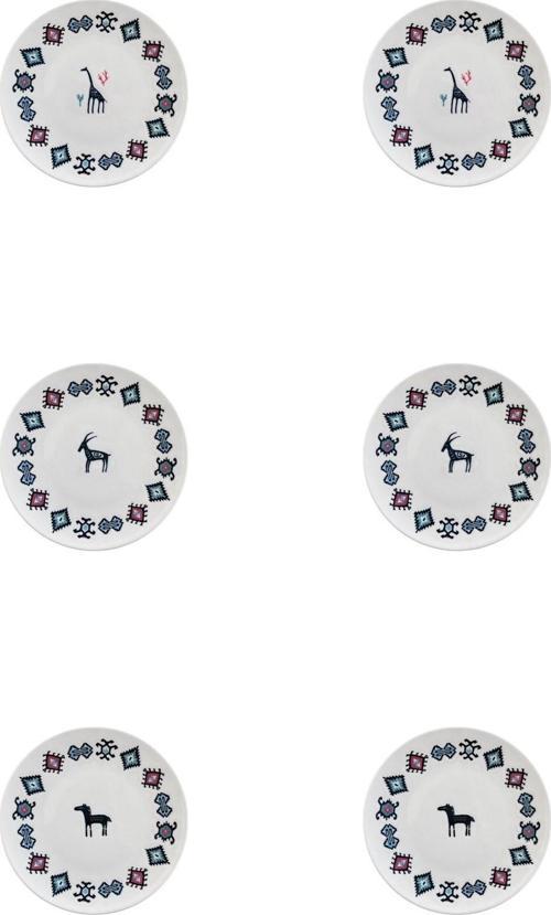 Porselen Hitit Pasta Tabağı Takımı 21cm 6 Parça TVL6PSTPRS1234