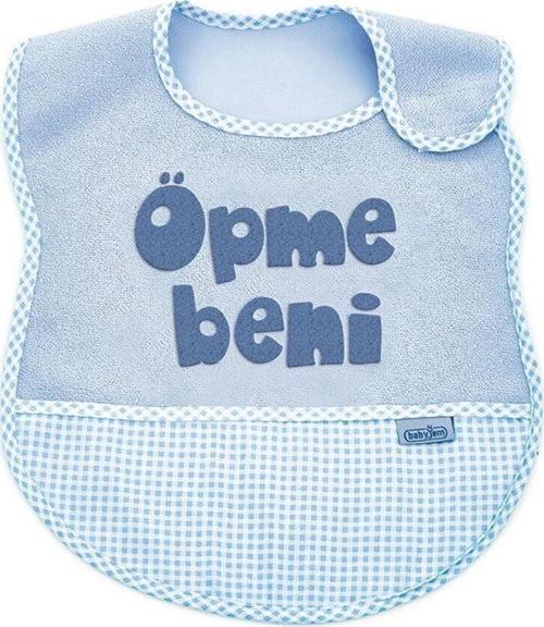 Lüks Öpme Beni Mama Önlüğü Mavi