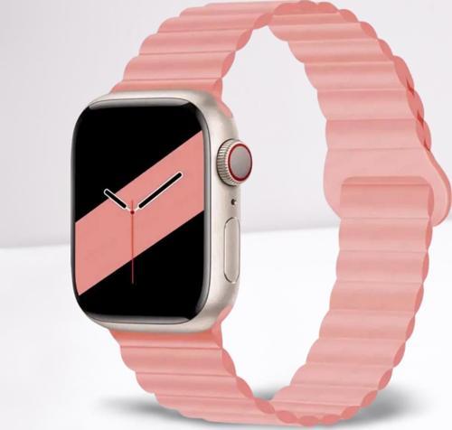 Akıllı Saat Watch için Uyumlu 42MM 44MM 45MM 49MM 1/2/3/4/5/6/se/7/8/ultra Magnetli Kordon ve Kayışı Pembe