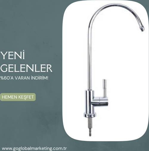 Faucet Su Arıtma Cihazı Lüks Musluk – 360° Döner Borulu, Parlak Krom Kaplama, Standart Arıtma Sistemlerine Uyumlu