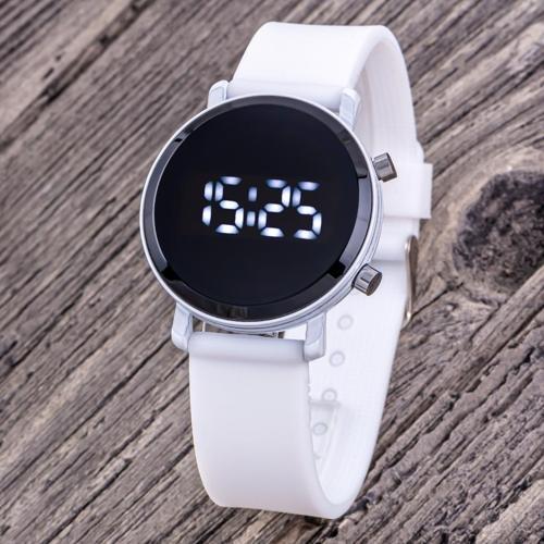 Kadın Beyaz Renk Silikon Kordon Dijital Led Çocuk Yetişkin Kol Saati ST-304319