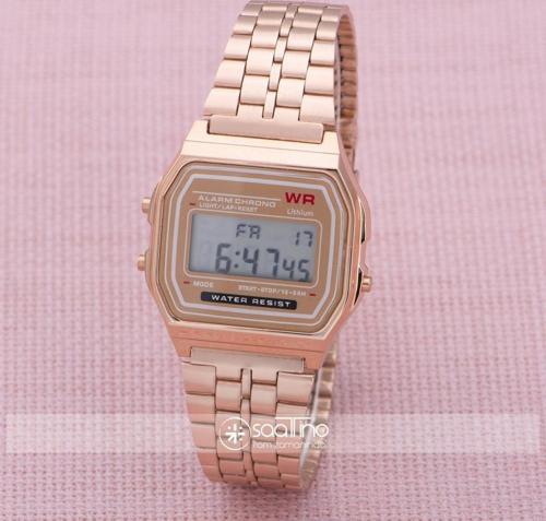 Rose Renk Çelik Kordon Dijital Retro Kadın Kol Saat ST-303871