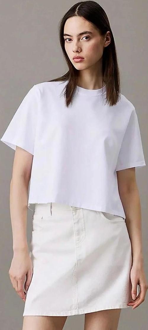 Calvin  Klein Kadın Beyaz  Yuvarlak Normal Düz Kadın T-Shirt  LVGWS5K109-YAA