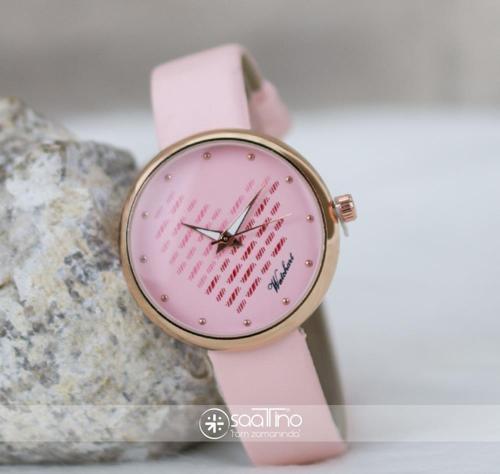 Pembe Renk Deri Kordonlu Rose Çelik Kasa KALP Desenli Kadran Oleydi Seri Bayan Kol Saati ST-303324