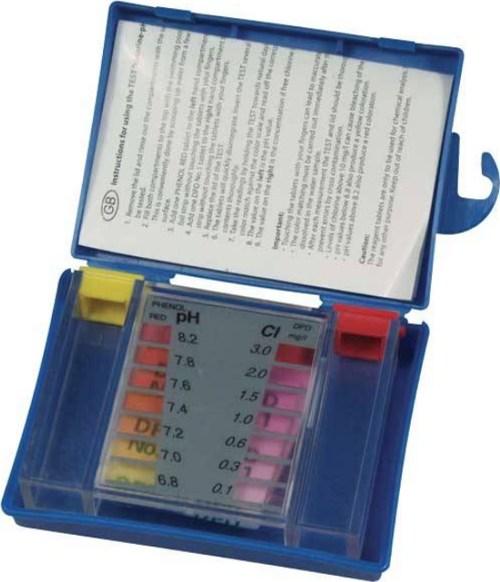 Gemaş Tabletli Test Aleti-Serbest Klor+pH (10 ar adet test ajani ile birlikte)-ToptancıyızBiz