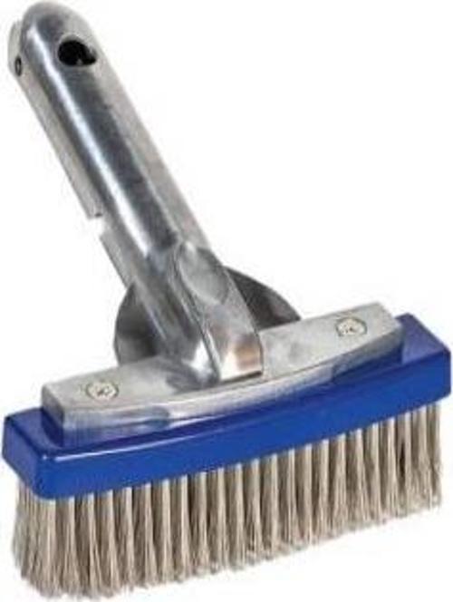 Krom Saplı Paslanmaz Klipsli Model Tel Havuz Fırçası 15 cm-Stainless Steel Algae Brush-ToptancıyızBiz