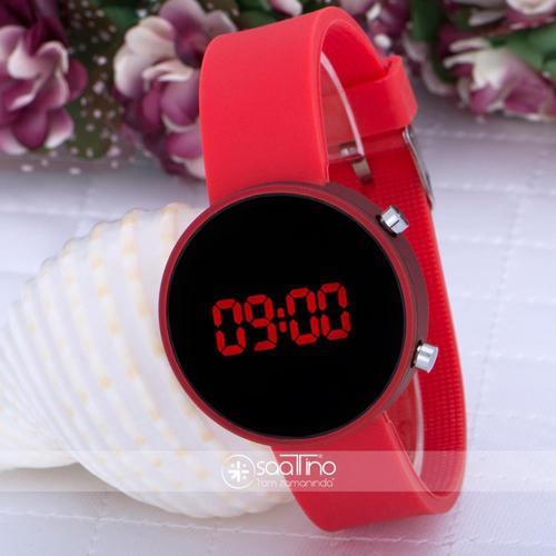 PİNKOLİ Metalik Kırmızı Dijital Led Silikon Bileklik Kız Çocuk Yetişkin Saat  ST-303611