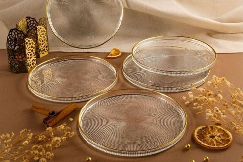 Loren 6 Parça Servis Seti 21 cm Gold Fileli