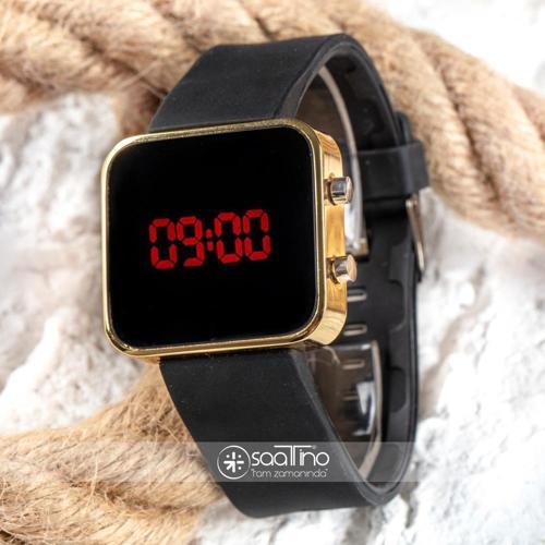 WATCH LED Mini GOLD BLACK Kadın Genç Kız Unisex KOL SAATİ ST-303504