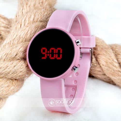 Toz Pembe Renk Led Watch Dijital Bayan Yetişkin Kız Çocuk Kol Silikon Saati ST-303479
