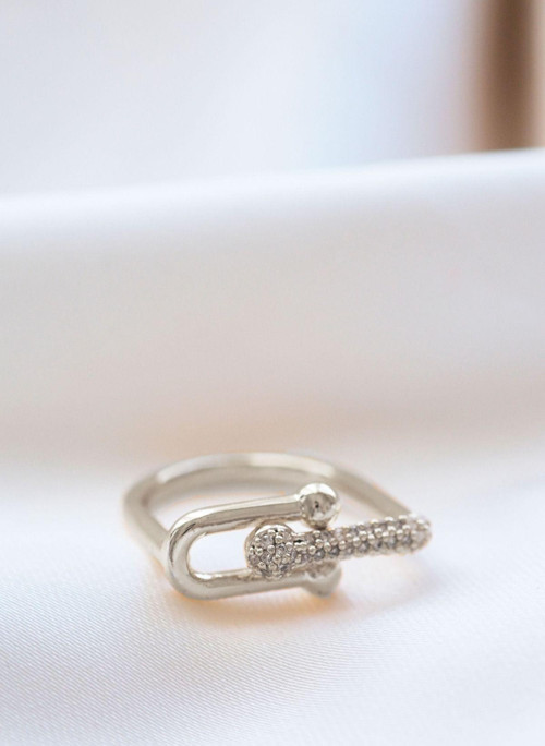 Silver Ayarlanabilir Tiffany Zirkon Taşlı Yüzük