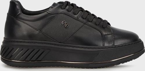 Hakiki Deri Kalın Tabanlı Sneaker Erkek Ayakkabı 15220319S2 SİYAH