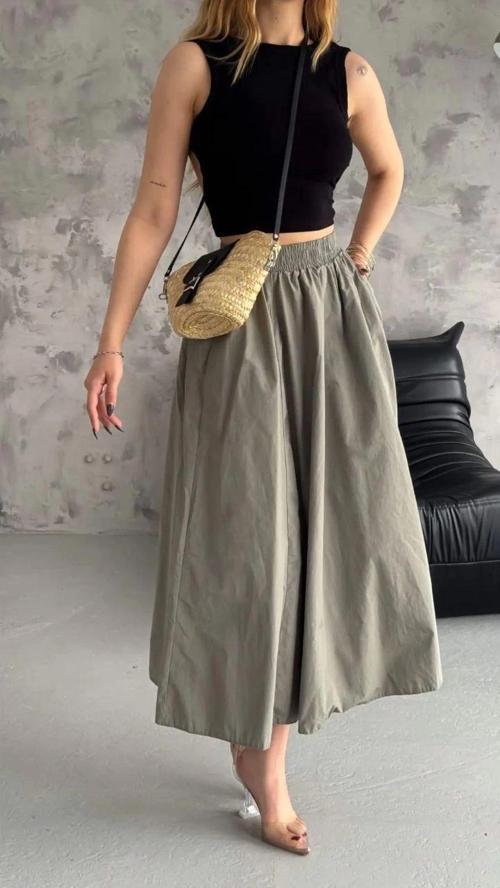 Beli Lastikli Paraşüt Kumaş Etek