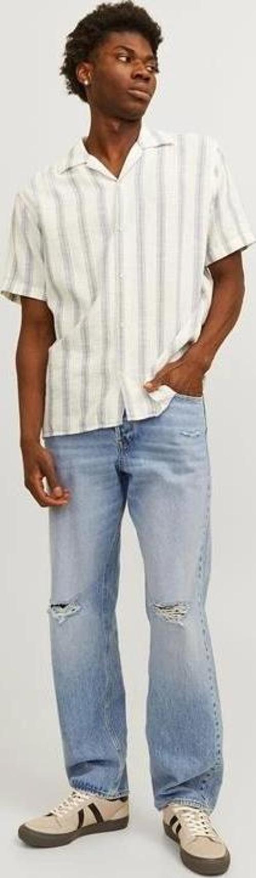 Boru Paça Yırtmaçlı %100 Pamuk Erkek Denim
