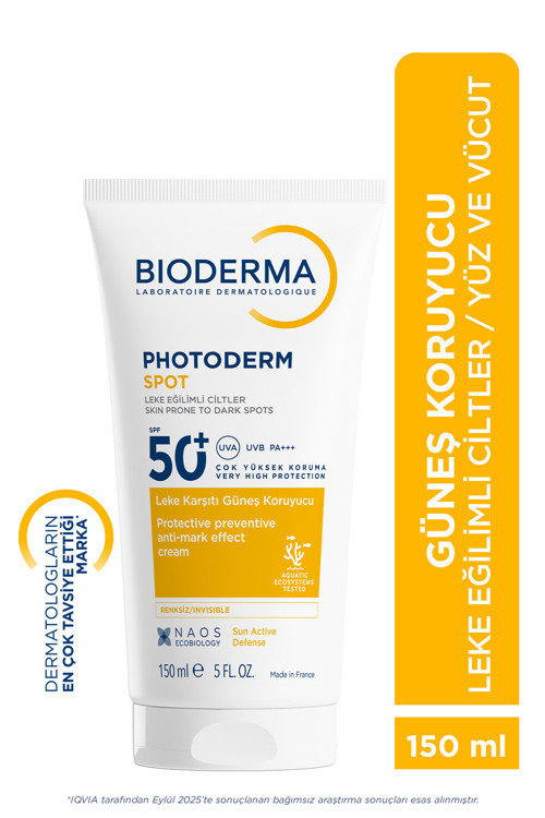 Photoderm Spot SPF 50+ Leke Karşıtı Tüm Ciltler için Yüz & Vücut Güneş Kremi 150 ML