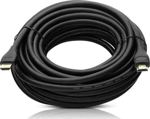 PLASTİK DÜZ SİYAH 10 METRE GOLD POŞETLİ HDMI KABLO-Findit