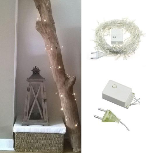 100 Ledli 8 Fonksiyonlu 10 Metre Led Aydınlatma Dekor Lambası (beyaz)-Findit