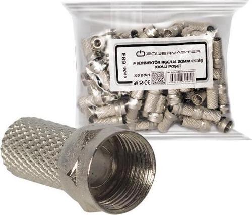 RG6/U4 18MM GENİŞ F KONNEKTÖR (100LÜ POŞET)-Findit