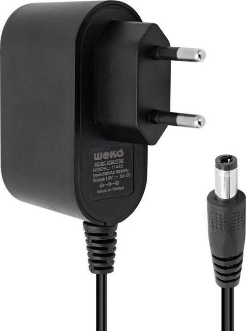 12 VOLT - 2 AMPER 5.5*2.5 UÇLU PLASTİK KASA PRİZ TİP ADAPTÖR KUTULU YERLİ ÜRETİM-Findit