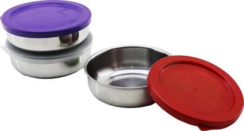 12CM   ÇELİK  SAKLAMA KABI  RENKLİ - ŞEFFAF PLASTİK KAPAK (2818)