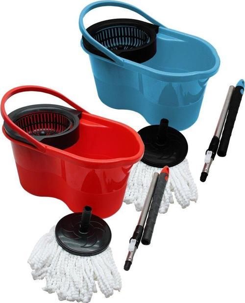 18LT---ŞİRİNK--- RENKLİ OTOMATİK DÖNERLİ KOVA MOP TEMİZLİK SETİ-Findit