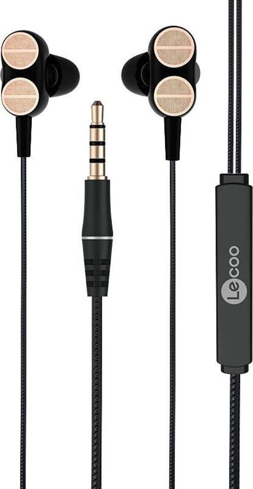 LENO VO LECOO EH102 3.5 MM JACKLI SİYAH KABLOLU KULAK İÇİ MİKROFONLU KULAKLIK-Findit