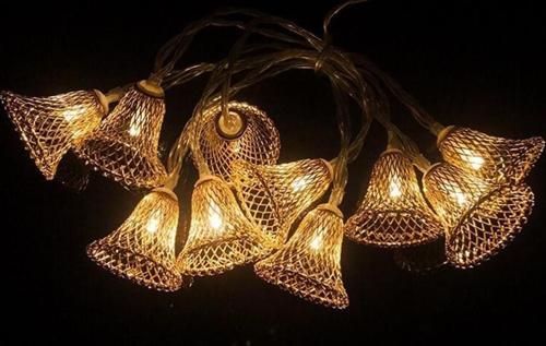 Parti ve Özel Gün Dekorasyonu Çan Şeklinde Metal Şerit Led Işık-Findit