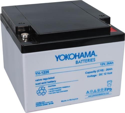 YOKOHAMA YH-1226 12 VOLT - 26 AMPER KURU AKÜ (165 X 176 X 125 MM)-Findit