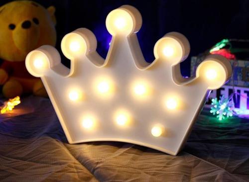 3D Dekoratif Pilli Kraliçe Tacı Model Led Masa ve Gece Lambası-Findit