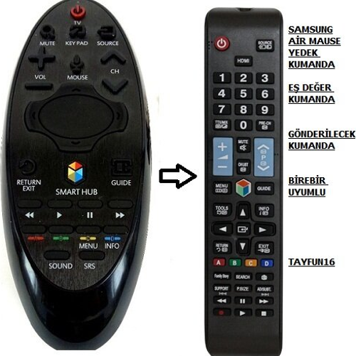 ile uyumlu SİHİRLİ AIR MAUSE SMART TV YEDEK KUMANDASI