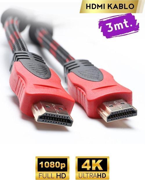 3 Metre HDMi Kablo Full HD TV Monitör Uydu Alıcısı PC Uyumlu HDMI Kablosu