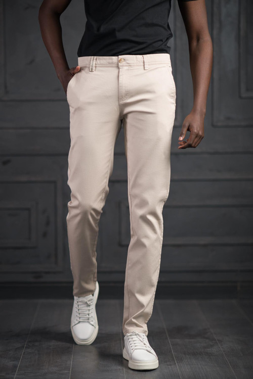 Slimfit Küçük Armürlü Yazlık Pamuklu Gabardin Pantolon
