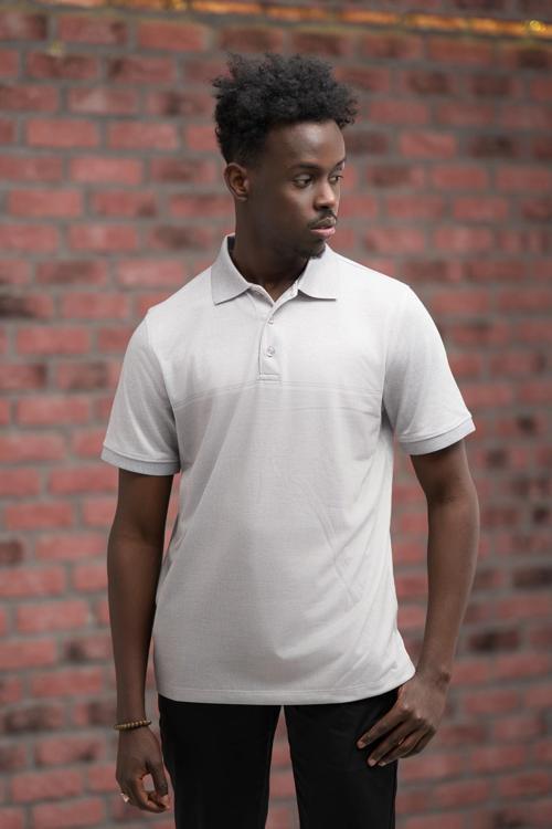 Regular Fit Likralı Pano Desenli Polo Yaka T-shirt