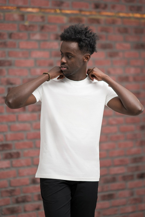 Slim Fit Pamuklu Önü Baskılı Sıfır Yaka T-Shirt