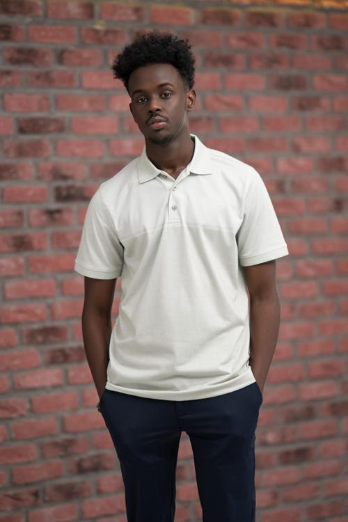 Regular Fit Likralı Pano Desenli Polo Yaka T-shirt