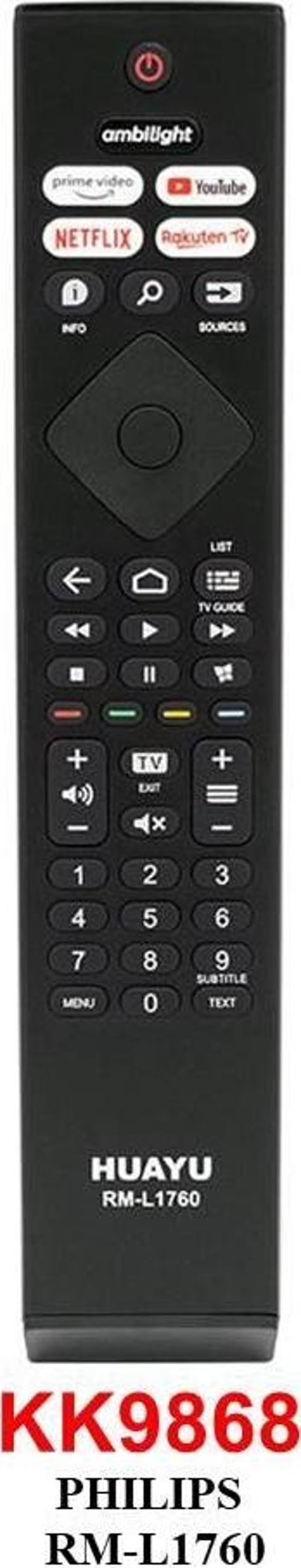 PHILIPS RM-L1760 NETFLIX-PRIME-YOUTUBE-RAKUTEN Lcd kumandası