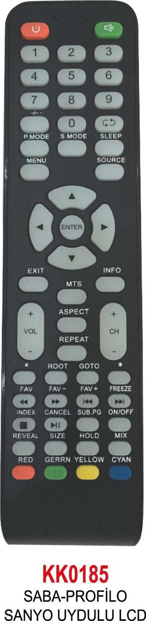 SABA-PROFİLO-SANYO UYDULU LCD KUMANDA