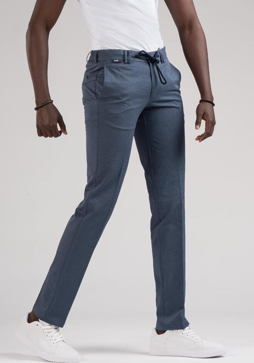 Slimfit Beli Yarım Lastikli Ve İplikli Gofre Kumaş Yazlık Jogger Pantolon